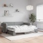 vidaXL Sofá cama nido con colchón tela gris claro 90x200 cm vidaXL Sofá cama nido con colchón tela gris claro 90x200 cm