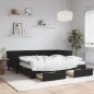 vidaXL Sofá cama nido con cajones terciopelo negro 90x190 cm vidaXL Sofá cama nido con cajones terciopelo negro 90x190 cm
