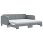 vidaXL Sofá cama nido con colchón tela gris claro 90x200 cm vidaXL Sofá cama nido con colchón tela gris claro 90x200 cm