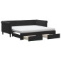 vidaXL Sofá cama nido con cajones terciopelo negro 90x190 cm vidaXL Sofá cama nido con cajones terciopelo negro 90x190 cm