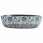 vidaXL Lavabo sobre encimera ovalado cerámica negro y azul 47x33x13 cm vidaXL Lavabo sobre encimera ovalado cerámica negro y azul 47x33x13 cm