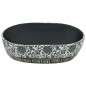 vidaXL Lavabo sobre encimera ovalado cerámica negro y azul 47x33x13 cm vidaXL Lavabo sobre encimera ovalado cerámica negro y azul 47x33x13 cm