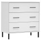 vidaXL Aparador con 3 cajones OSLO madera maciza blanco 77x40x79,5 cm