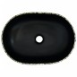 vidaXL Lavabo sobre encimera ovalado cerámica negro y azul 47x33x13 cm vidaXL Lavabo sobre encimera ovalado cerámica negro y azul 47x33x13 cm