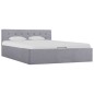 vidaXL Cama hidráulica con almacenaje y LED tela gris claro 140x200 cm 