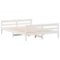 vidaXL Estructura de cama con cabecero madera pino blanco 140x200 cm