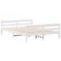 vidaXL Estructura de cama con cabecero madera pino blanco 140x200 cm