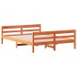 vidaXL Estructura cama con cabecero madera pino marrón cera 120x200 cm vidaXL Estructura cama con cabecero madera pino marrón cera 120x200 cm