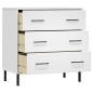 vidaXL Aparador con 3 cajones OSLO madera maciza blanco 77x40x79,5 cm