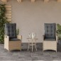 vidaXL Sillones reclinables jardín y cojines beige mix 2 uds ratán PE vidaXL Sillones reclinables jardín y cojines beige mix 2 uds ratán PE