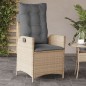vidaXL Sillones reclinables jardín y cojines beige mix 2 uds ratán PE vidaXL Sillones reclinables jardín y cojines beige mix 2 uds ratán PE