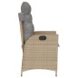 vidaXL Sillones reclinables jardín y cojines beige mix 2 uds ratán PE vidaXL Sillones reclinables jardín y cojines beige mix 2 uds ratán PE