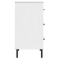 vidaXL Aparador con 3 cajones OSLO madera maciza blanco 77x40x79,5 cm