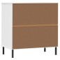 vidaXL Aparador con 3 cajones OSLO madera maciza blanco 77x40x79,5 cm