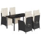 vidaXL Set de muebles jardín 5 pzas con cojines ratán sintético negro vidaXL Set de muebles jardín 5 pzas con cojines ratán sintético negro