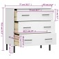 vidaXL Aparador con 3 cajones OSLO madera maciza blanco 77x40x79,5 cm