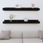 vidaXL Estantes de pared 2 uds madera maciza de pino negro 110x12x9 cm vidaXL Estantes de pared 2 uds madera maciza de pino negro 110x12x9 cm