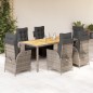 vidaXL Set comedor jardín 7 pzas y cojines ratán sintético gris vidaXL Set comedor jardín 7 pzas y cojines ratán sintético gris