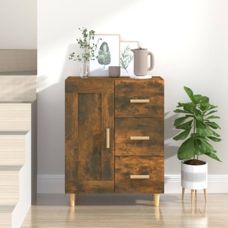 vidaXL Aparador madera contrachapada color roble ahumado 69,5x34x90 cm