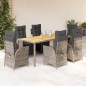 vidaXL Set comedor jardín 7 pzas y cojines ratán sintético gris vidaXL Set comedor jardín 7 pzas y cojines ratán sintético gris