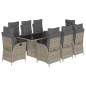vidaXL Set comedor jardín 9 pzas y cojines ratán sintético gris vidaXL Set comedor jardín 9 pzas y cojines ratán sintético gris