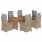 vidaXL Set comedor de jardín 7 pzas con cojines ratán sintético beige vidaXL Set comedor de jardín 7 pzas con cojines ratán sintético beige