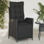 vidaXL Sillón reclinable de jardín con reposapiés ratán PE negro vidaXL Sillón reclinable de jardín con reposapiés ratán PE negro