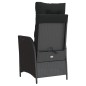 vidaXL Sillón reclinable de jardín con reposapiés ratán PE negro vidaXL Sillón reclinable de jardín con reposapiés ratán PE negro