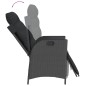 vidaXL Sillón reclinable de jardín con reposapiés ratán PE negro vidaXL Sillón reclinable de jardín con reposapiés ratán PE negro