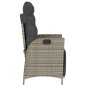 vidaXL Sillón reclinable de jardín con reposapiés ratán sintético gris