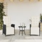 vidaXL Sillones reclinables jardín con reposapiés 2 uds ratán PE negro vidaXL Sillones reclinables jardín con reposapiés 2 uds ratán PE negro