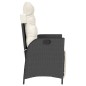 vidaXL Sillones reclinables jardín con reposapiés 2 uds ratán PE negro vidaXL Sillones reclinables jardín con reposapiés 2 uds ratán PE negro