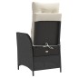 vidaXL Sillones reclinables jardín con reposapiés 2 uds ratán PE negro vidaXL Sillones reclinables jardín con reposapiés 2 uds ratán PE negro