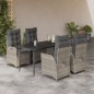 vidaXL Set comedor de jardín 5 pzas cojines ratán sintético gris claro