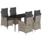 vidaXL Set comedor de jardín 5 pzas cojines ratán sintético gris claro