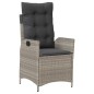 vidaXL Set comedor de jardín 5 pzas cojines ratán sintético gris claro