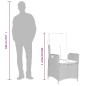 vidaXL Set comedor de jardín 5 pzas cojines ratán sintético gris claro