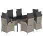 vidaXL Set comedor jardín 7 pzas y cojines ratán sintético gris claro vidaXL Set comedor jardín 7 pzas y cojines ratán sintético gris claro