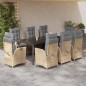vidaXL Set comedor de jardín 9 pzas con cojines ratán sintético beige vidaXL Set comedor de jardín 9 pzas con cojines ratán sintético beige