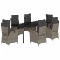 vidaXL Set comedor jardín 7 pzas y cojines ratán sintético gris vidaXL Set comedor jardín 7 pzas y cojines ratán sintético gris
