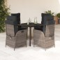 vidaXL Set comedor de jardín 5 piezas con cojines ratán sintético gris vidaXL Set comedor de jardín 5 piezas con cojines ratán sintético gris