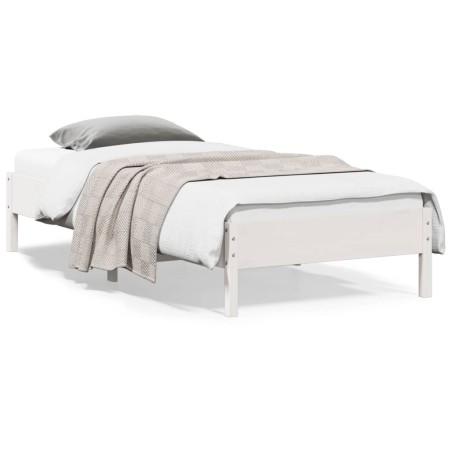 vidaXL Estructura de cama madera maciza de pino blanco 90x200 cm