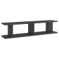 vidaXL Estantes de pared 2 uds contrachapado gris brillante 90x18x20cm vidaXL Estantes de pared 2 uds contrachapado gris brillante 90x18x20cm