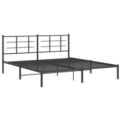 vidaXL Estructura de cama con cabecero metal negro 183x213 cm