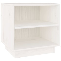 vidaXL Mesita de noche de madera maciza de pino blanco 40x34x40 cm