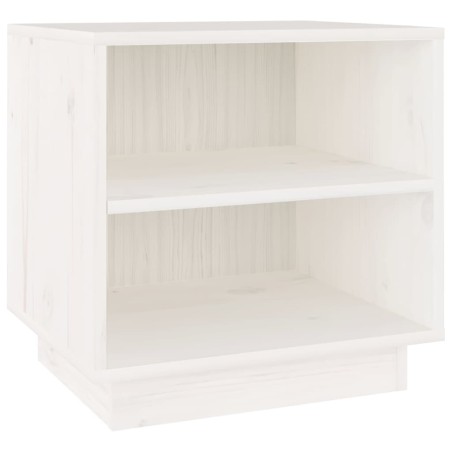 vidaXL Mesita de noche de madera maciza de pino blanco 40x34x40 cm