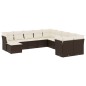 vidaXL Set de sofás de jardín 11 pzas cojines ratán sintético marrón vidaXL Set de sofás de jardín 11 pzas cojines ratán sintético marrón