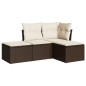 vidaXL Set de sofás de jardín 4 pzas y cojines ratán sintético marrón vidaXL Set de sofás de jardín 4 pzas y cojines ratán sintético marrón