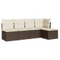 vidaXL Set comedor de jardín 5 piezas y cojines ratán sintético marrón vidaXL Set comedor de jardín 5 piezas y cojines ratán sintético marrón