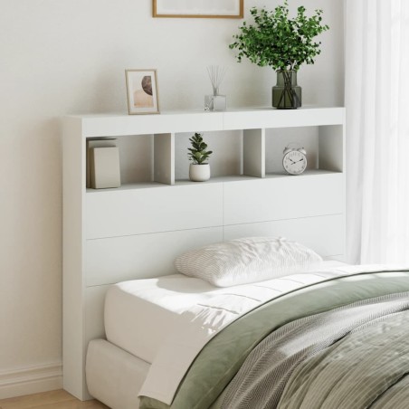 vidaXL Cabecero de cama con LED blanco 120x17x102 cm